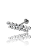 Earring "Neon lights" - titanium labret with zircons