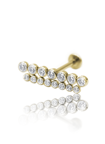 Kolczyk do ucha "Neon lights" - anodyzowany tytanowy labret z cyrkoniami