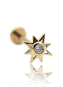 Kolczyk do ucha "Nice star" - 14K złoty labret