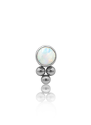 Kolczyk do ucha "Opal dots" - tytanowy labret z opalem
