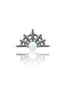 Earring "Opal web" - titanium labret spider web with opal