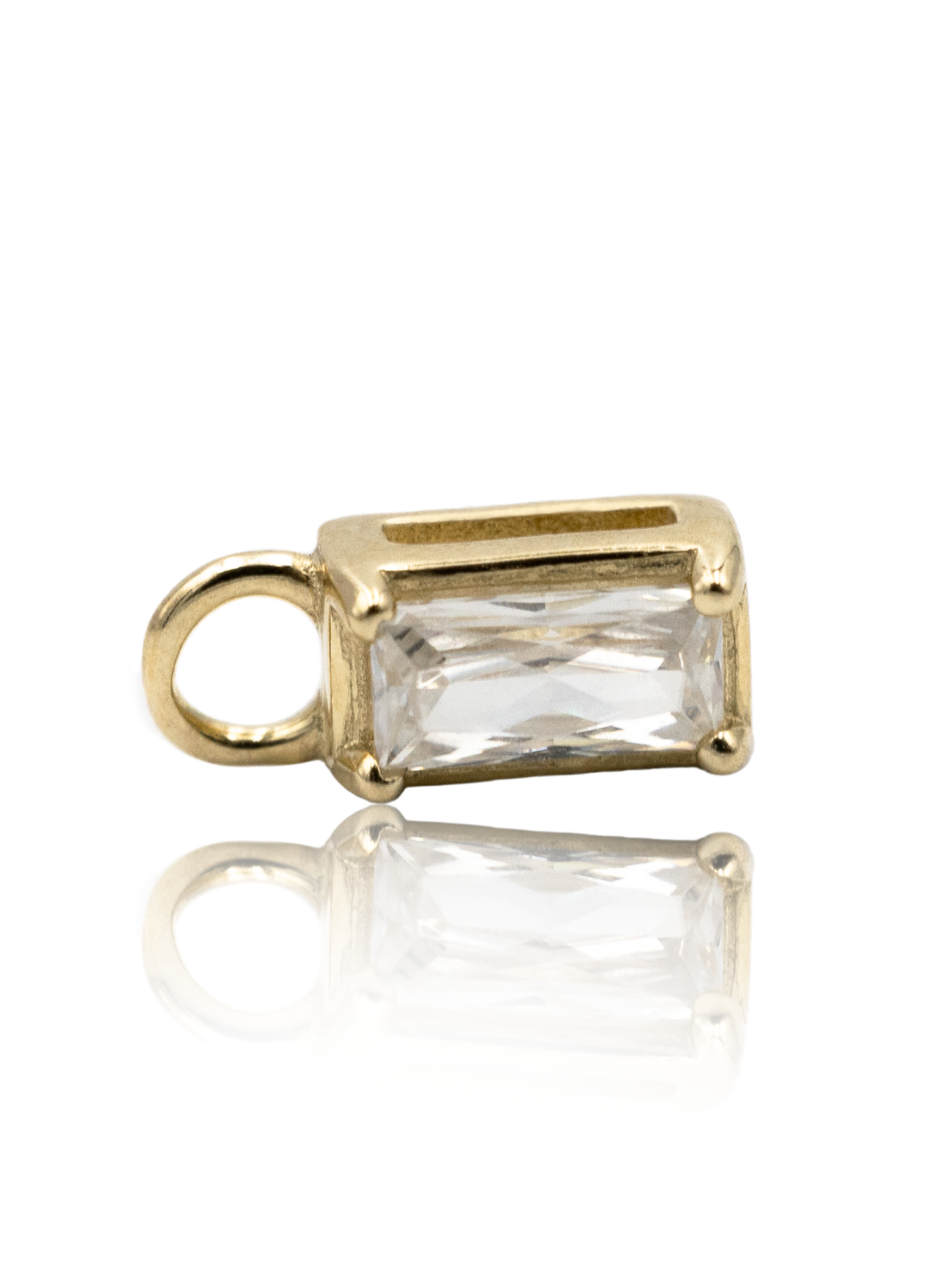 Kolczyk do ucha "Rectangle pendant" - 14K złoty labret