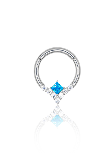 Kolczyk do ucha "Sharp end" - tytanowy clicker z cyrkoniami