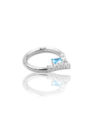 "Sharp end" earring - titanium clicker with cubic zirconia