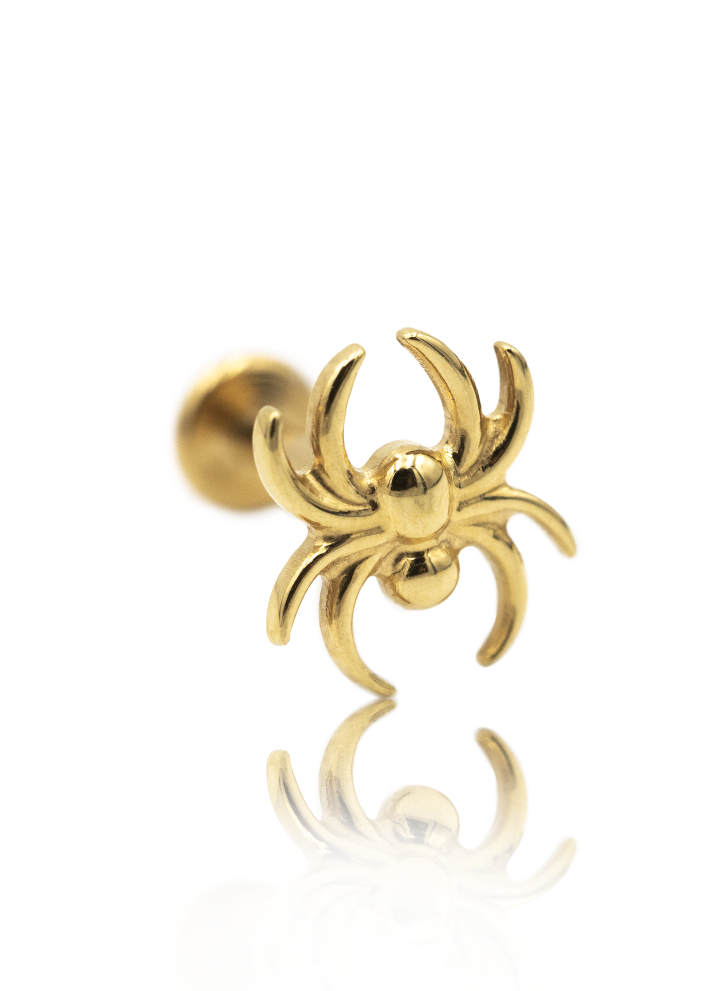 Kolczyk do ucha "Small spider" - anodyzowana tytanowa nakrętka