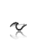 Kolczyk do ucha "Black snake to be" -  tytanowy clicker z czarnymi cyrkoniami