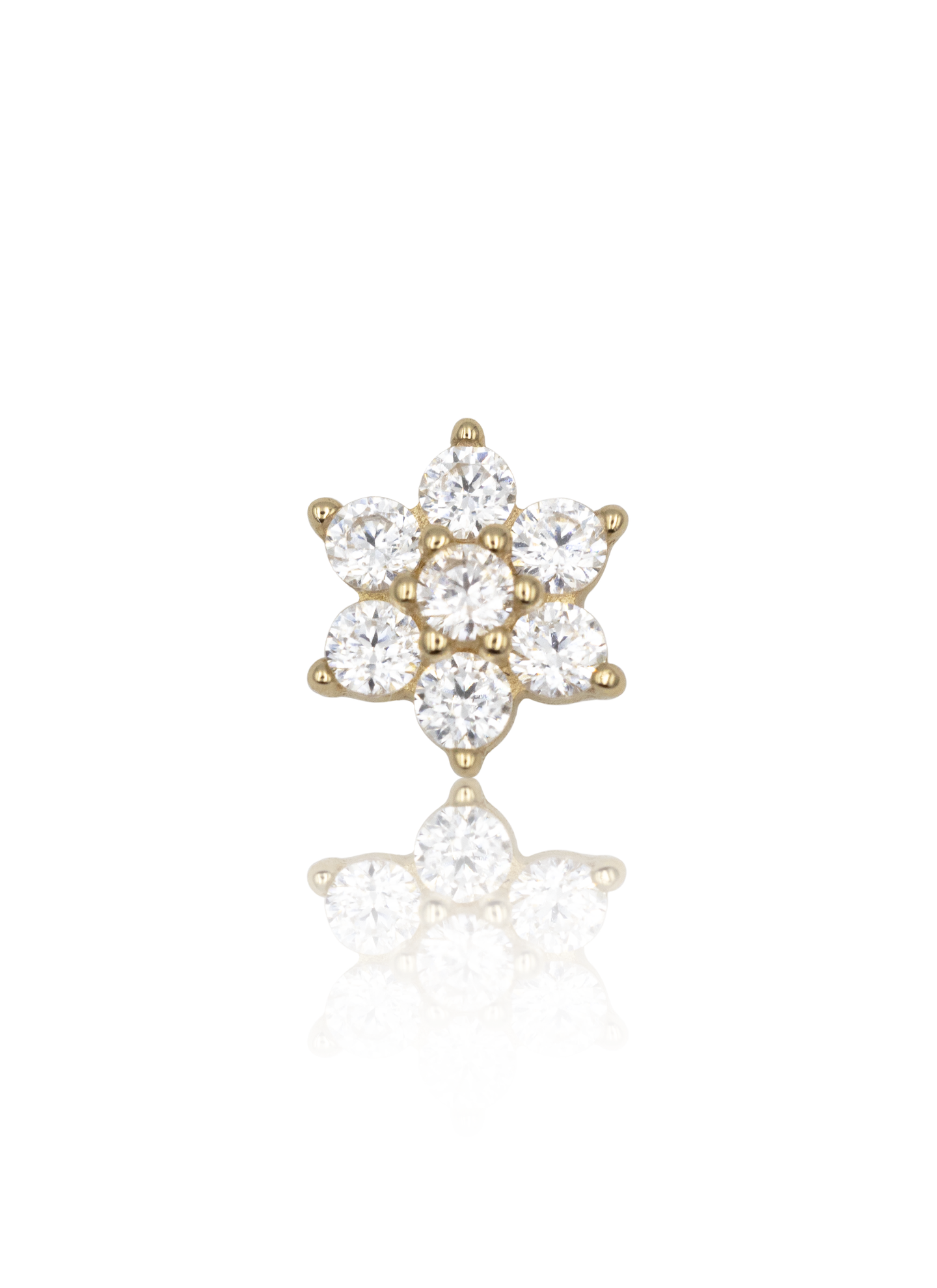 Kolczyk do ucha "Snow storm" - anodyzowany tytanowy labret z cyrkoniami