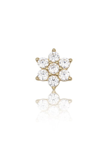 Kolczyk do ucha "Snow storm" - anodyzowany tytanowy labret z cyrkoniami