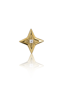 Kolczyk do ucha "Star zirconia" - złoty tytanowy labret z pojedynczą cyrkonią
