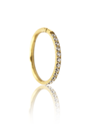 Kolczyk do ucha "Straight line gold" - tytanowy clicker z cyrkoniami