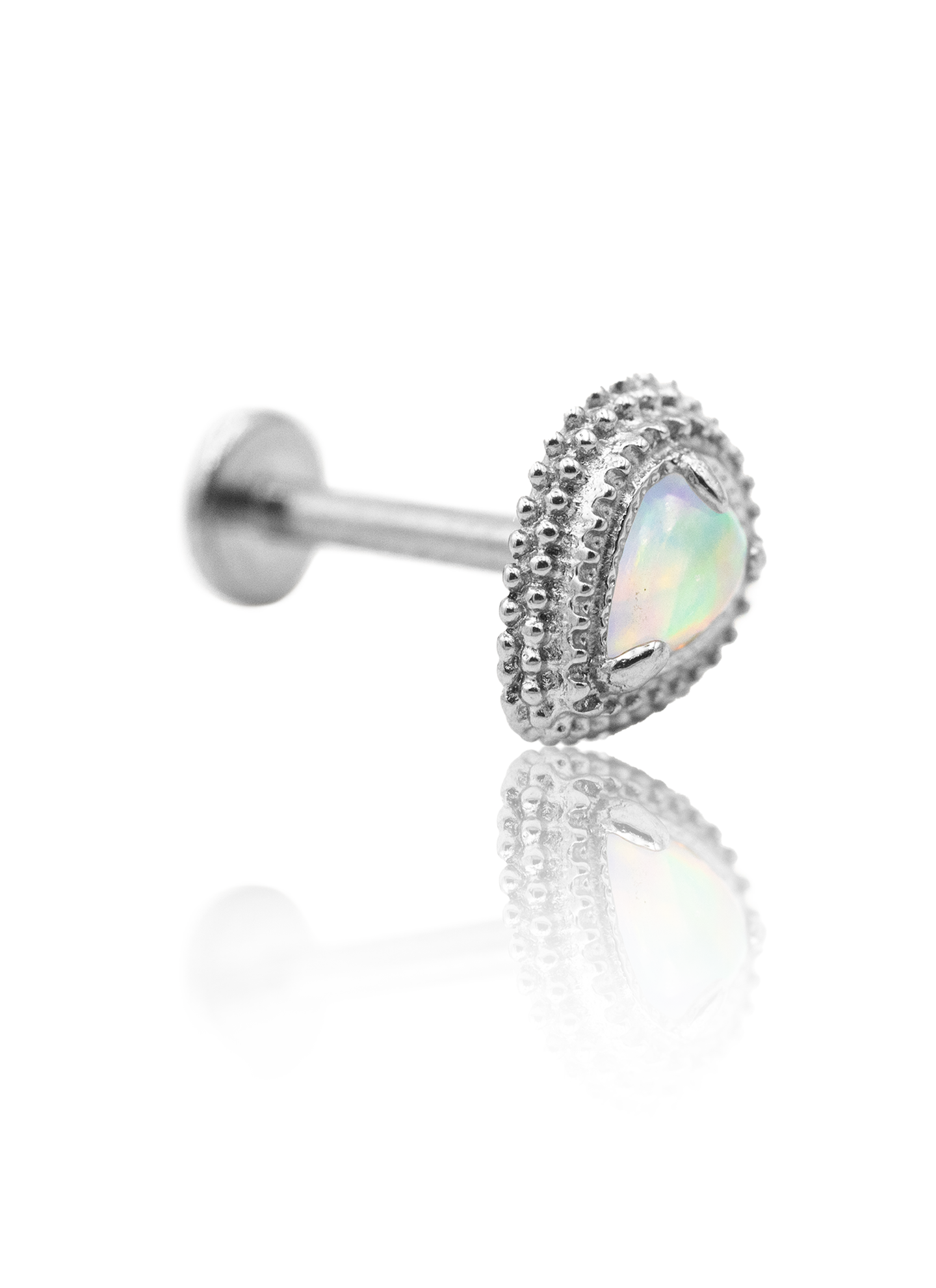 Kolczyk do ucha "Third eye opal" - tytanowy labret z opalem