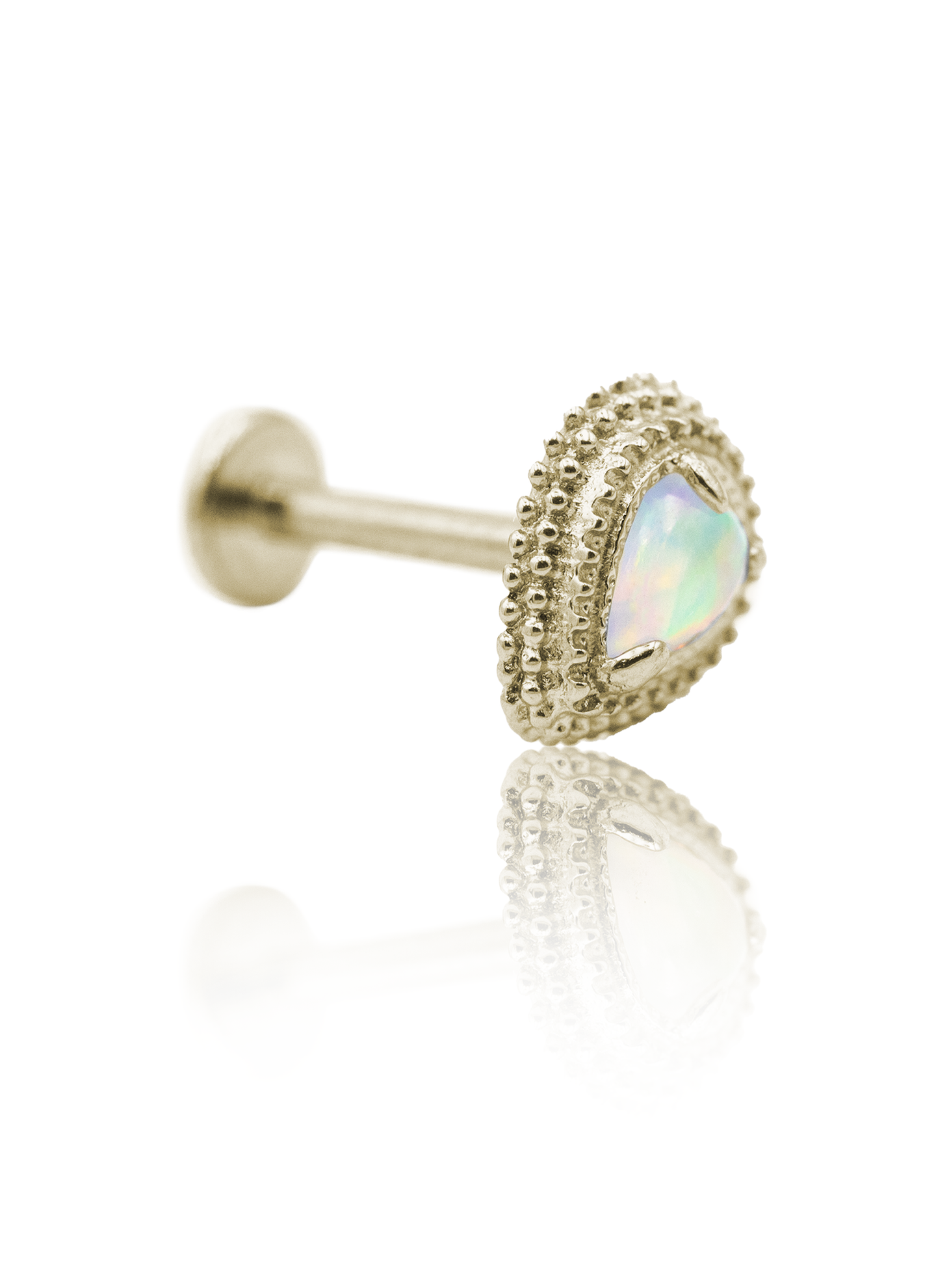 Kolczyk do ucha "Third eye opal" - anodyzowany tytanowy labret z opalem