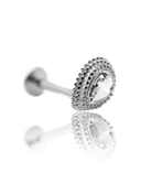 Kolczyk do ucha "Third eye clear" - tytanowy labret z cyrkonią