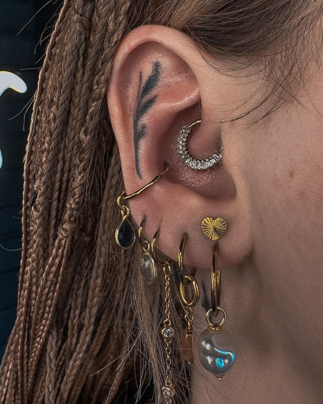 Kolczyk do ucha "Crystal" - tytanowy clicker z cyrkoniami