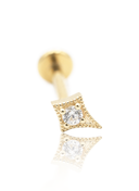 Kolczyk do ucha "Cross" - 14K złoty labret