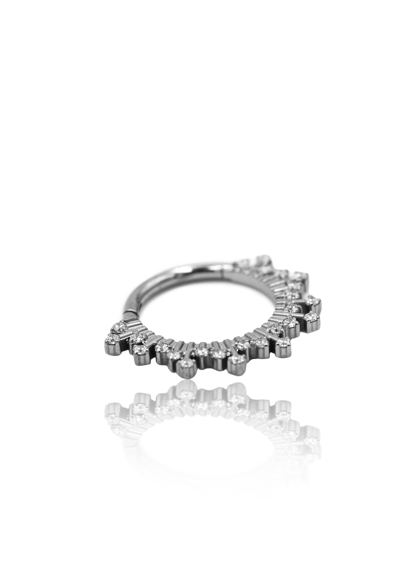 Kolczyk do ucha/ nosa "A lot of ice" - tytanowy clicker z cyrkoniami