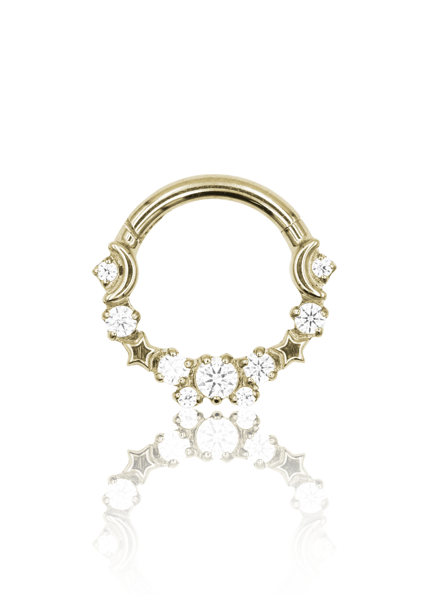 Kolczyk do ucha/ nosa "Stars on the sky" - anodyzowany tytanowy clicker z cyrkoniami