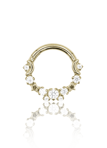 Kolczyk do ucha/ nosa "Stars on the sky" - anodyzowany tytanowy clicker z cyrkoniami