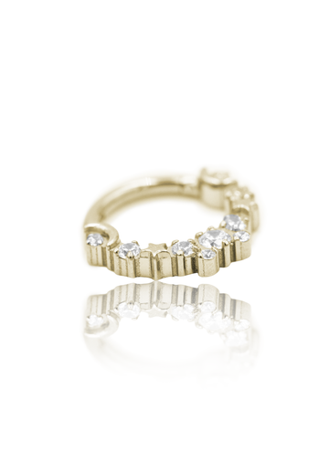 Kolczyk do ucha/ nosa "Stars on the sky" - anodyzowany tytanowy clicker z cyrkoniami