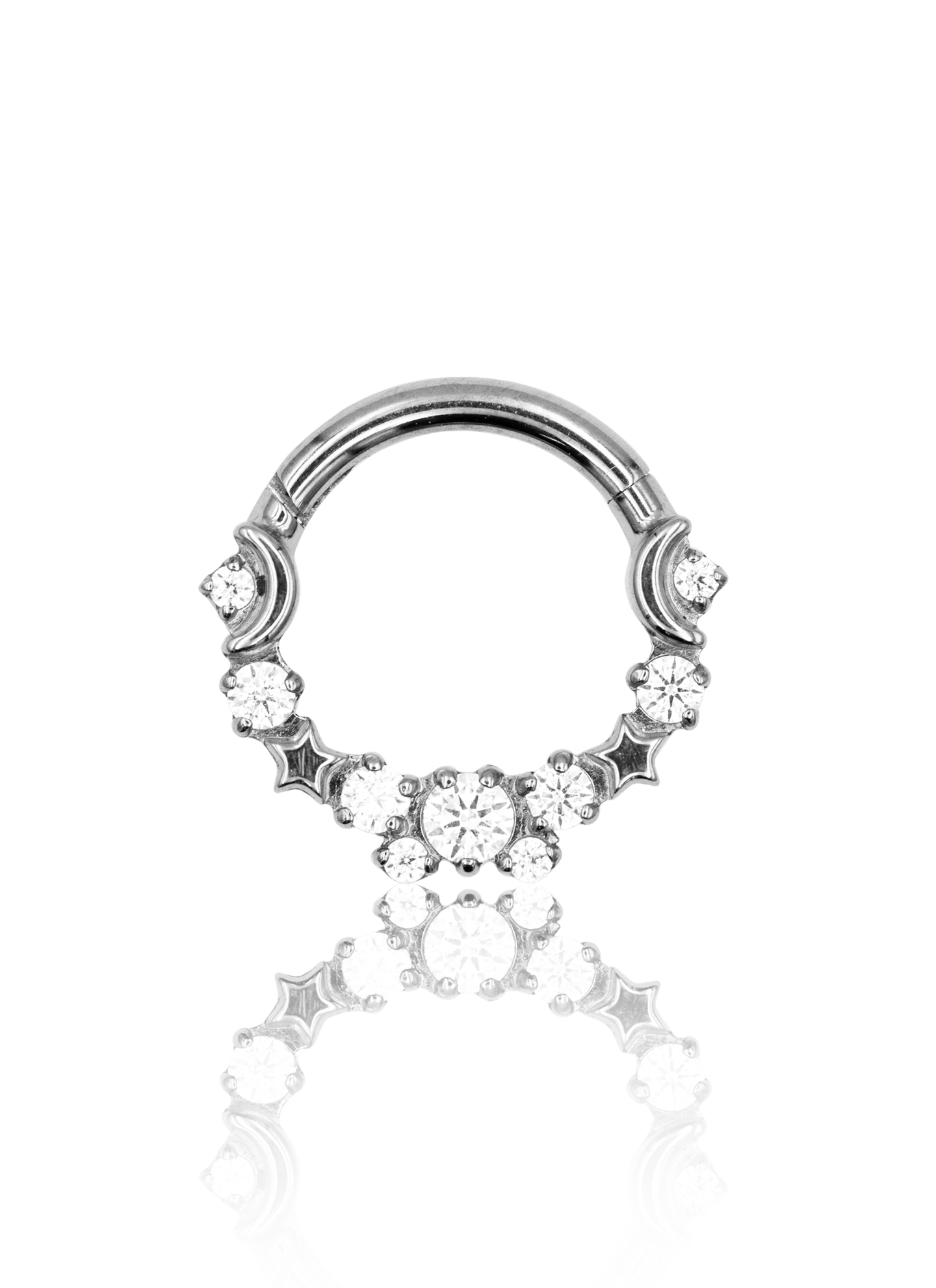 Kolczyk do ucha/ nosa "Stars on the sky" - tytanowy clicker z cyrkoniami