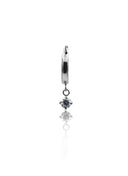 "One dot" earring - titanium clicker with a hanging cubic zirconia
