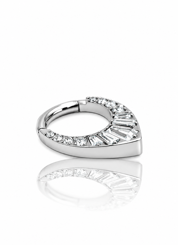 Earring "Kapek" - titanium clicker with zircons