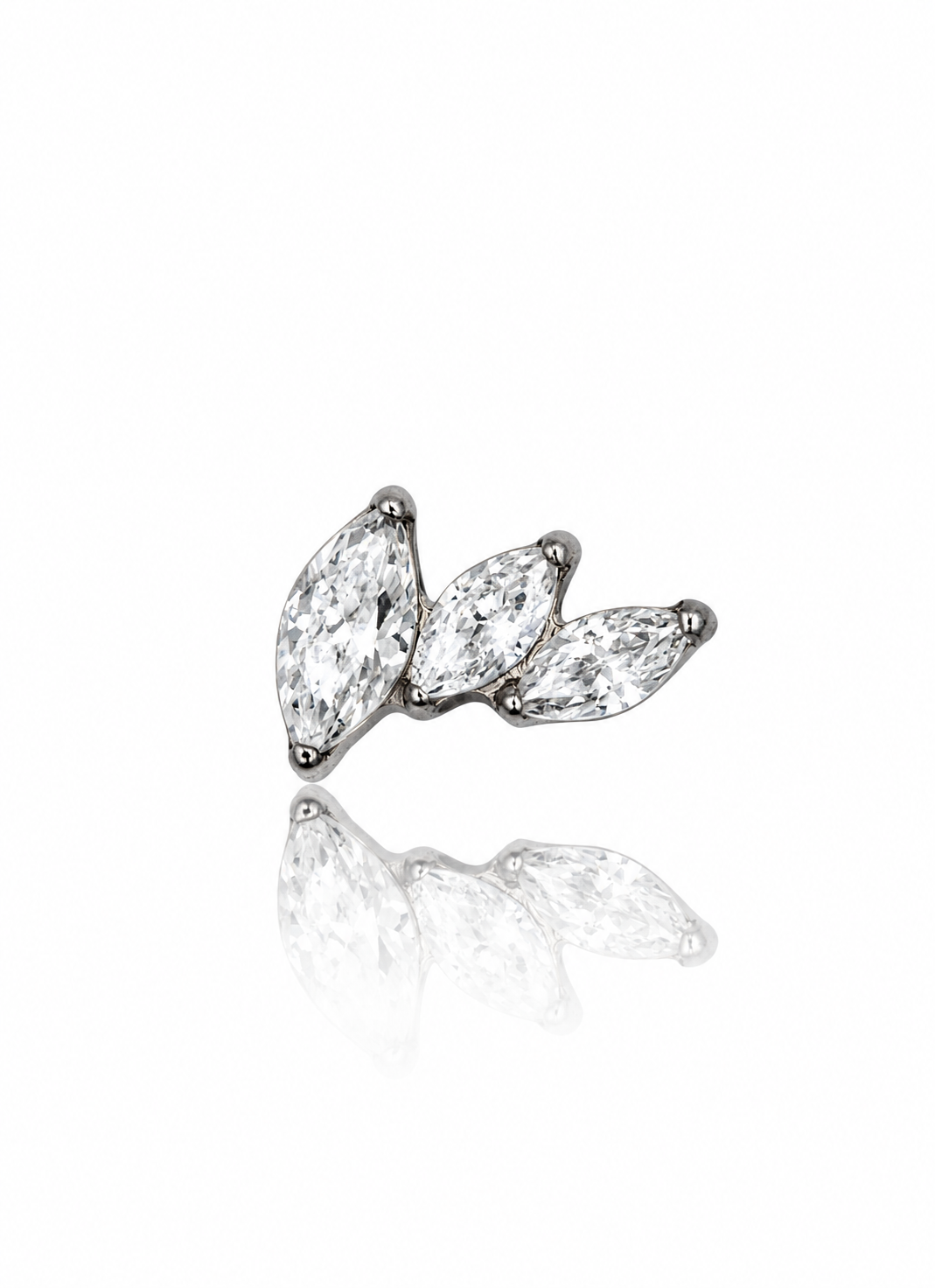 "Trio" earring - titanium labret with zircons