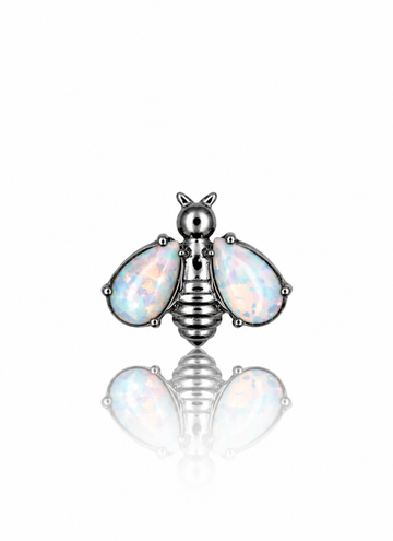 "Bee or not to bee" earring - titanium bee labret with opals