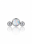 "Mix triple" earring - titanium labret with cubic zirconia and opal