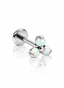 Kolczyk do ucha "Opal trio" - tytanowy labret z opalami