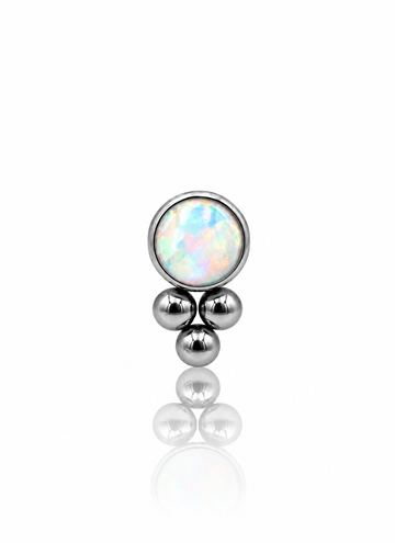 Ear piercing "Opal dots" - titanium labret with opal