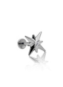"Shining star" earring - titanium star labret with zircon