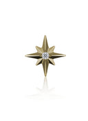 "Shining star" earring - anodized titanium labret star with zircon