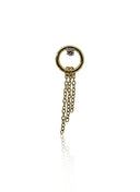 "Golden chain rain" earring - titanium cap