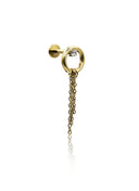 "Golden chain rain" earring - titanium cap