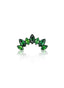 Kolczyk do ucha "Cluster green" - tytanowy labret z zielonymi cyrkoniami