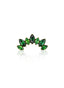 Kolczyk do ucha "Cluster green" - anodyzowany tytanowy labret z zielonymi cyrkoniami