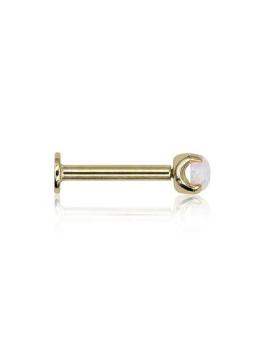 Kolczyk do ucha "One opal" - 14K złoty labret