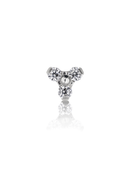 "Clear trio" earring - titanium labret with transparent zircons