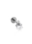 Kolczyk do ucha "Clear trio" - tytanowy labret z czarnymi cyrkoniami