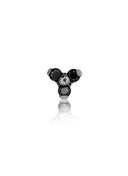 "Black trio" earring - titanium labret with black zircons