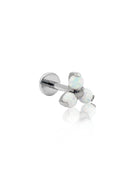 Kolczyk do ucha "Opal trio" - tytanowy labret z opalami