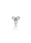Kolczyk do ucha "Opal trio" - tytanowy labret z opalami