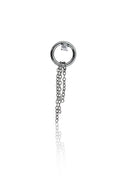"Silver chain rain" earring - titanium cap