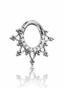 "Gotic" earring - titanium clicker with cubic zirconia