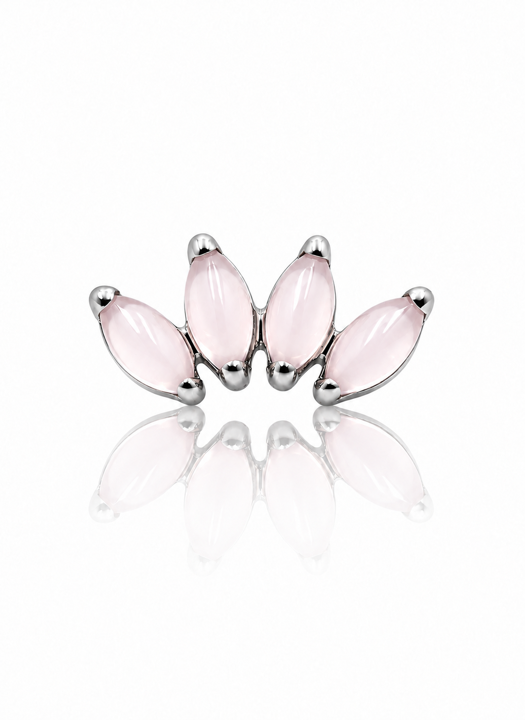 Kolczyk do ucha "4 stone pink" - tytanowy labret z kamieniami