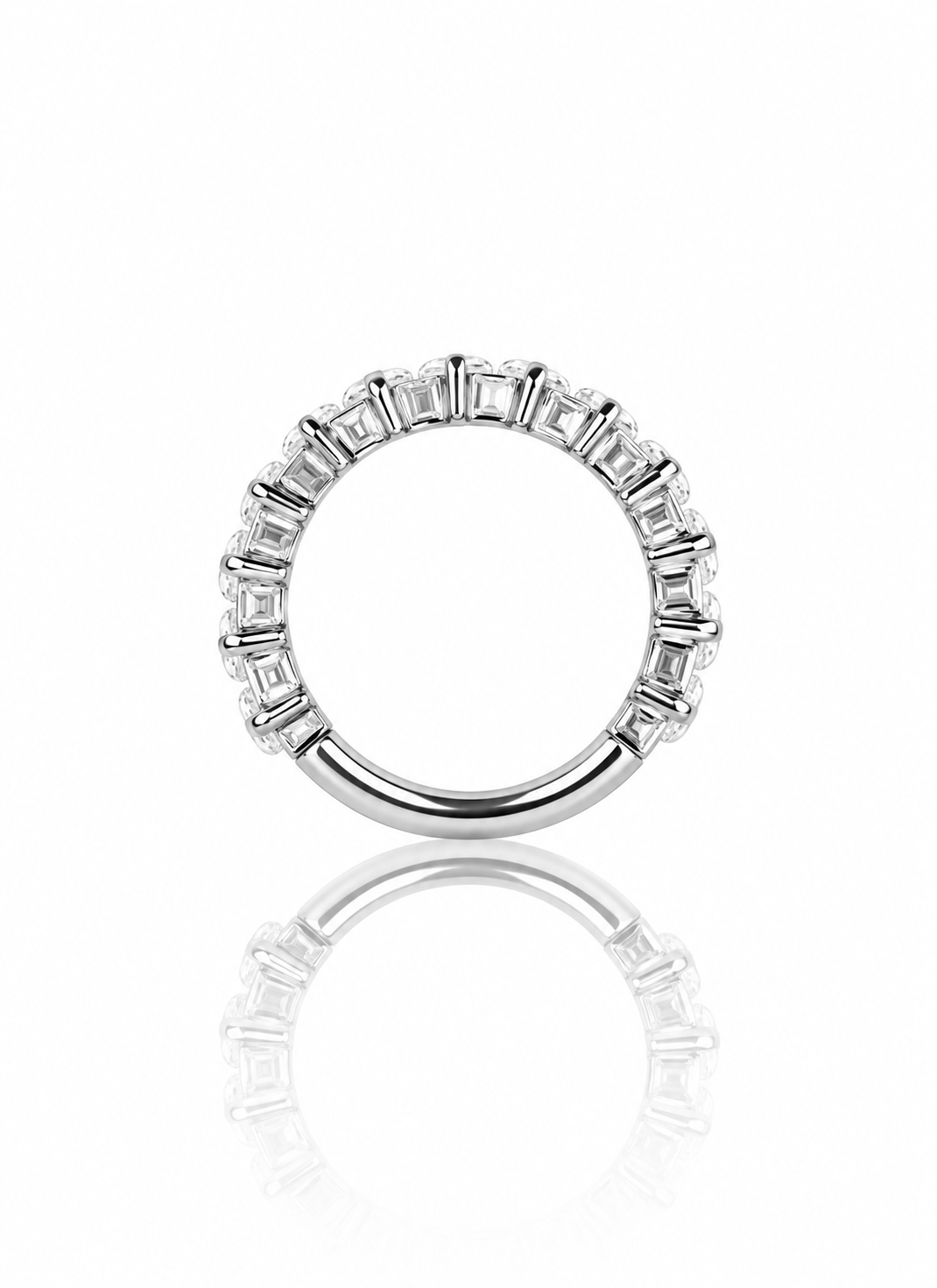 "Big zirconias" earring - titanium clicker with zirconias