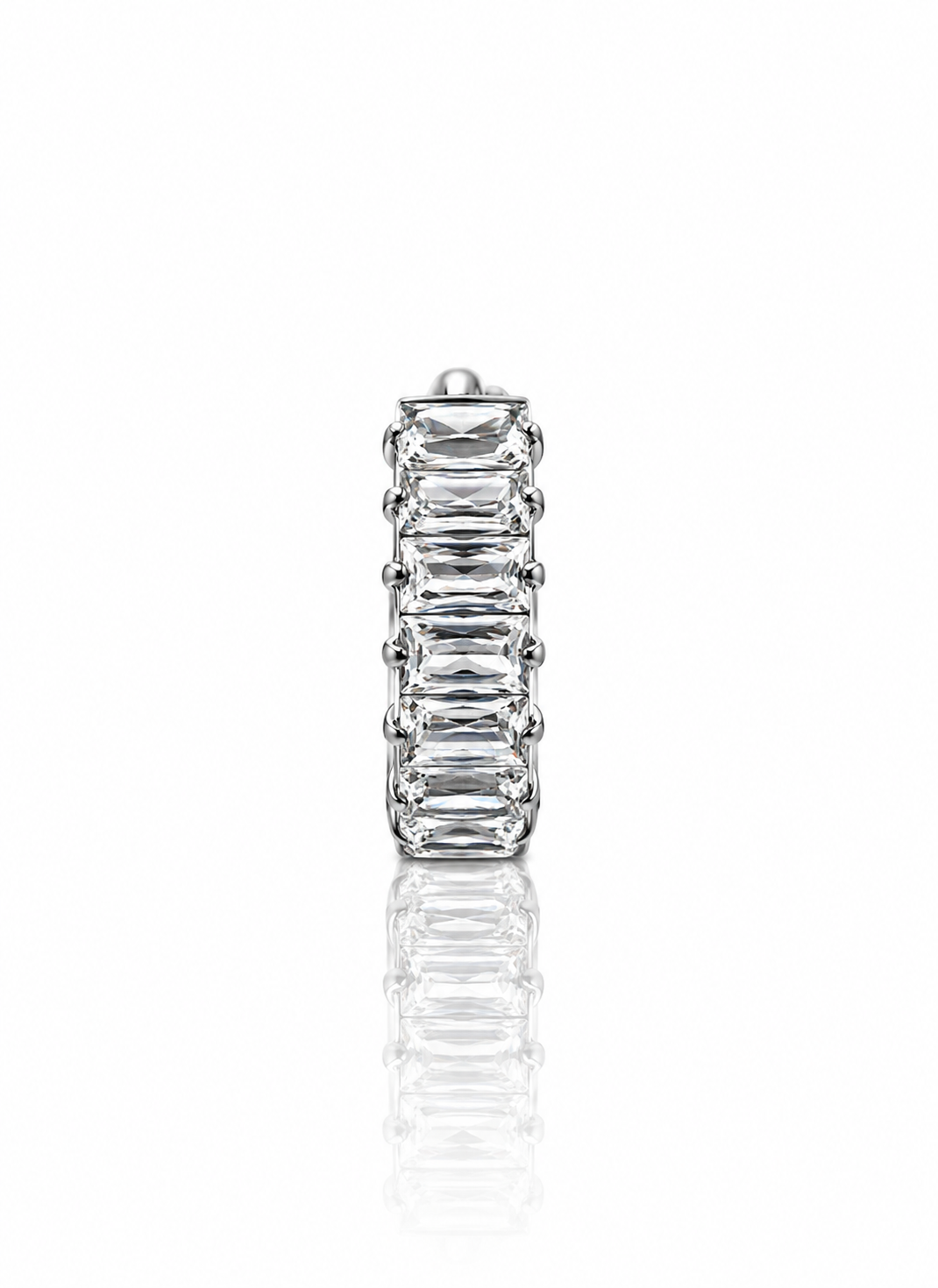 "Big zirconias" earring - titanium clicker with zirconias