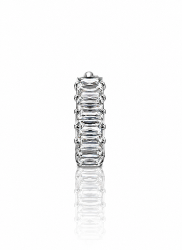 "Big zirconias" earring - titanium clicker with zirconias