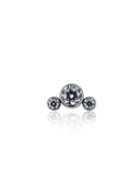 Earring "Clear triple" - titanium labret with cubic zirconia